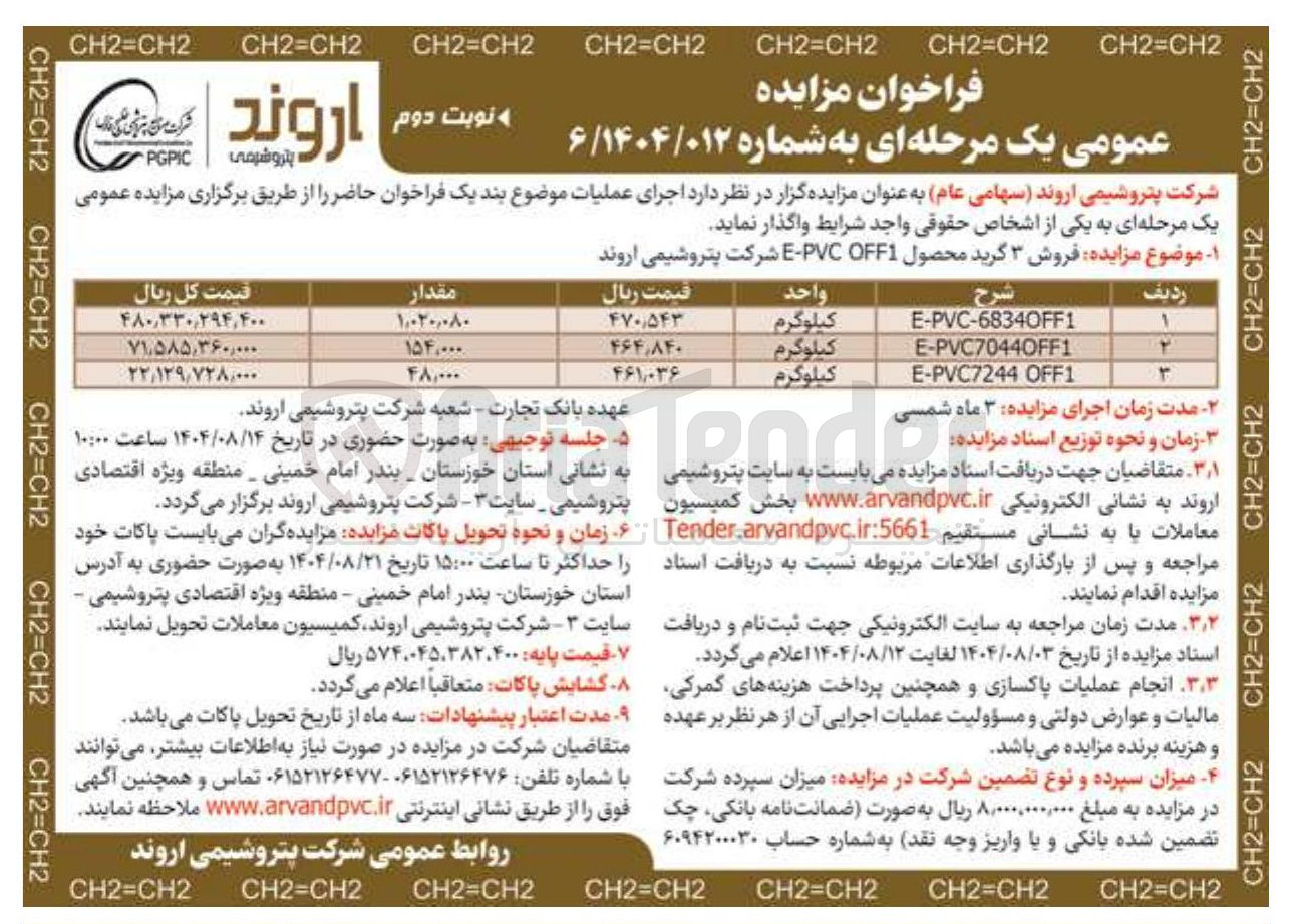 تصویر کوچک آگهی فروش ۳ گرید محصول OFF1 PVC - E