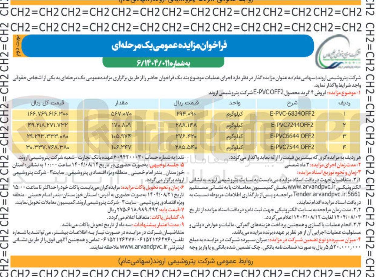 تصویر کوچک آگهی فروش ۴ گرید محصول OFF2 PVC - E 