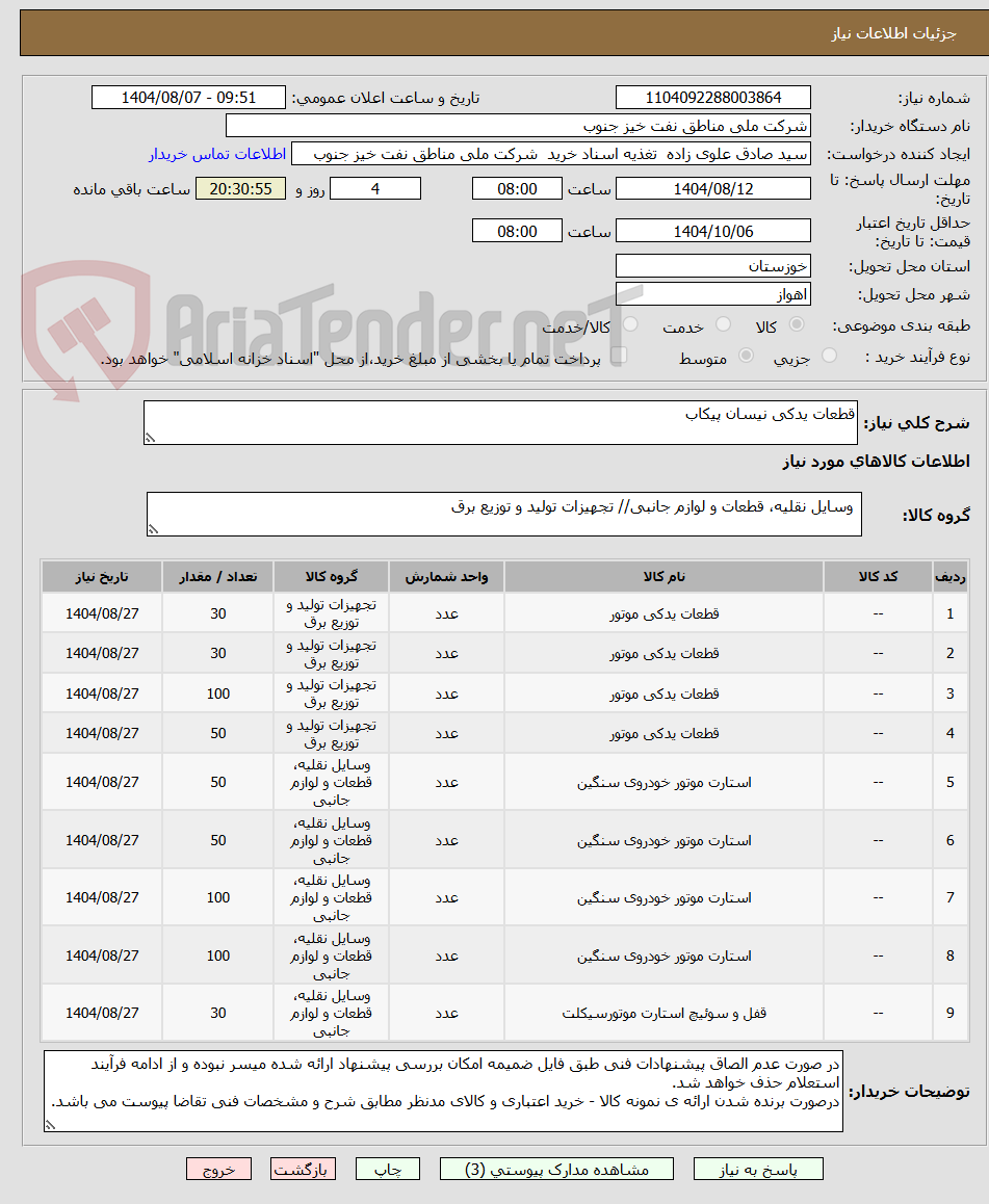 تصویر کوچک آگهی قطعات یدکی نیسان پیکاب