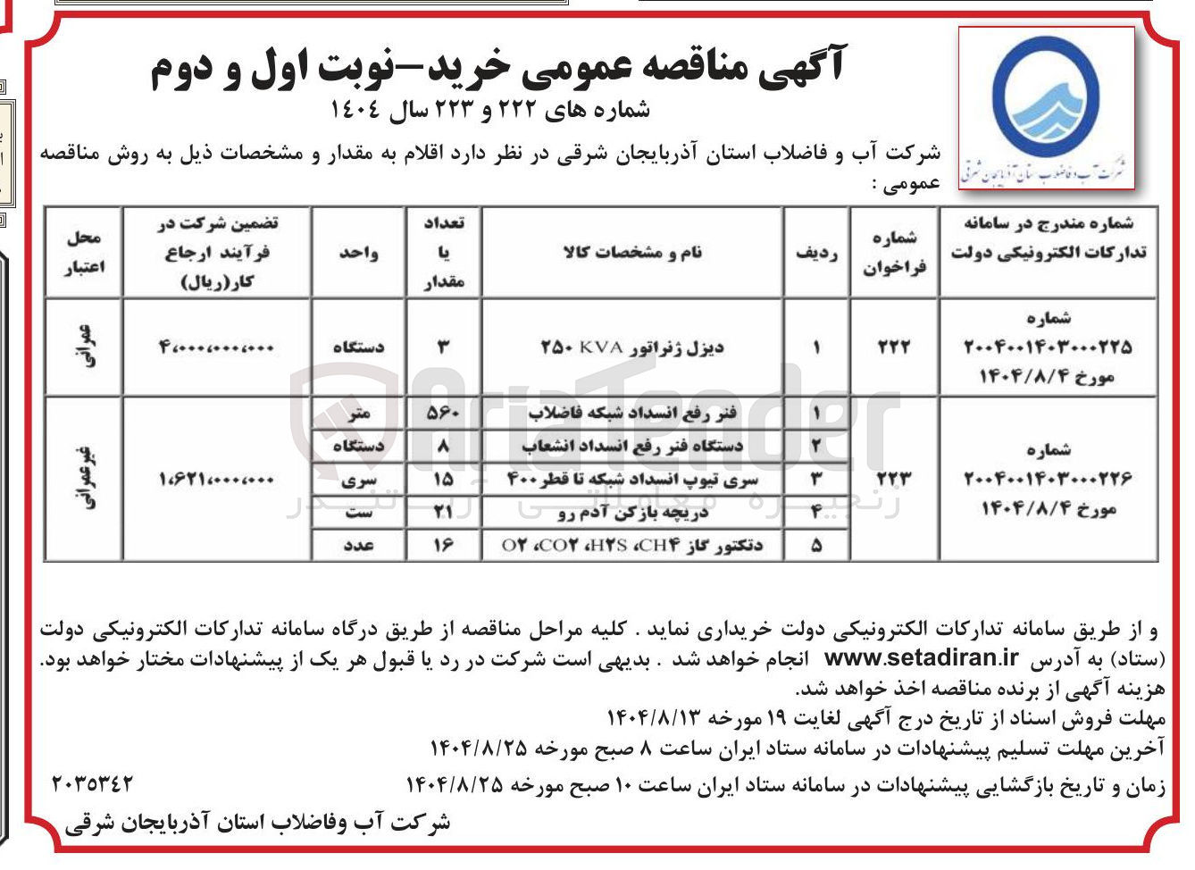 تصویر کوچک آگهی خرید دیزل ژنراتور 250 kva