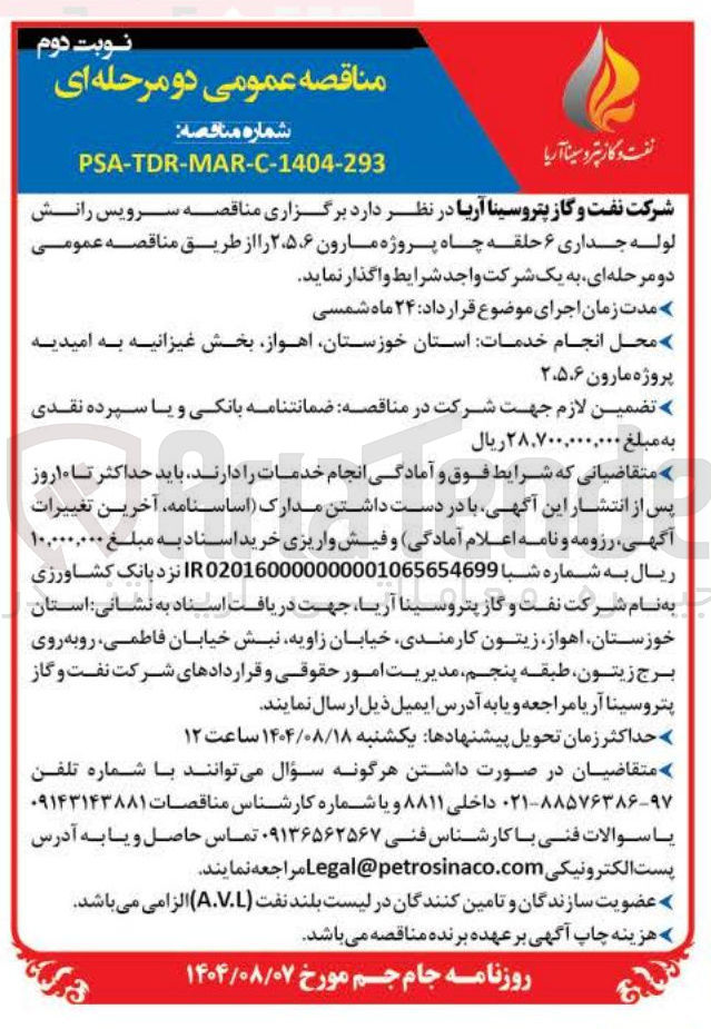 تصویر کوچک آگهی سرویس رانش لوله جداری ۶ حلقه چاه 