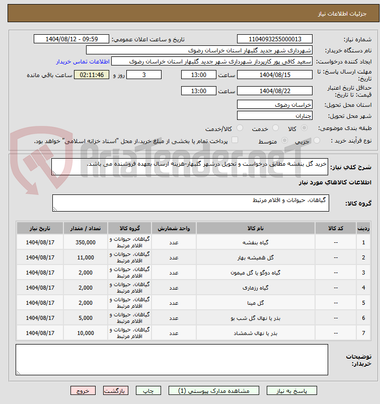 تصویر کوچک آگهی خرید گل بنفشه مطابق درخواست و تحویل درشهر گلبهار-هزینه ارسال بعهده فروشنده می باشد.