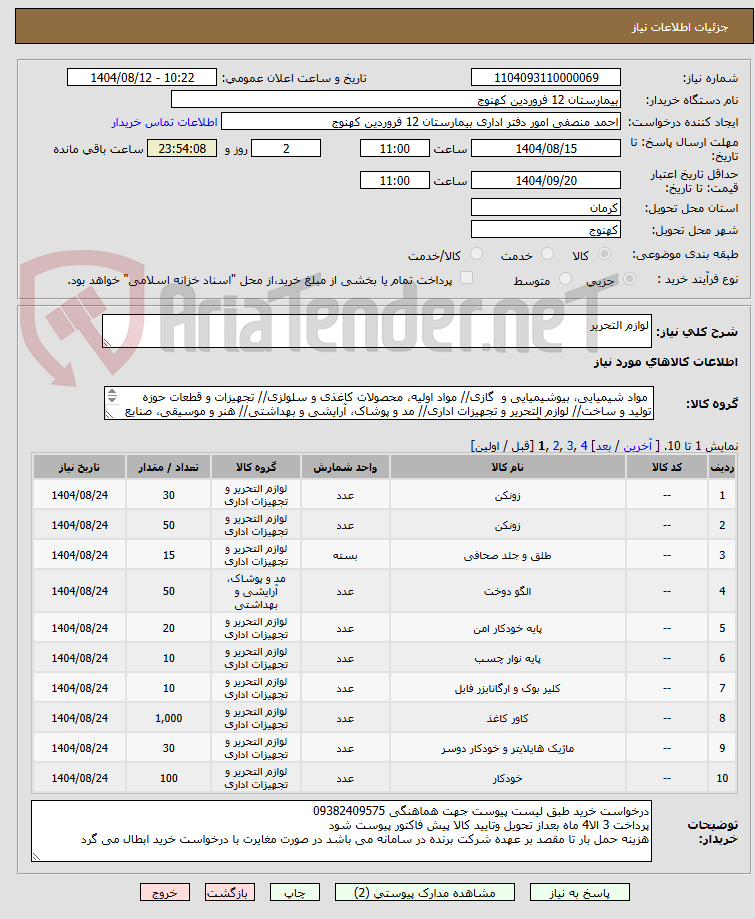 تصویر کوچک آگهی لوازم التحریر