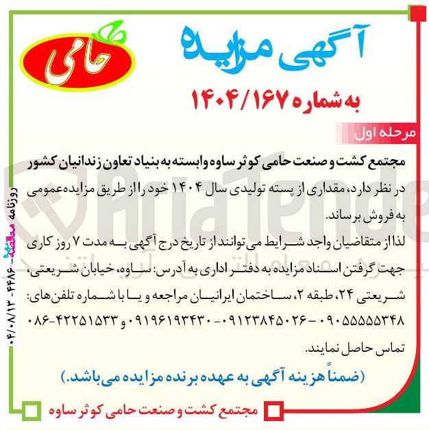 تصویر کوچک آگهی مقداری از پسته تولیدی سال ۱۴۰۴