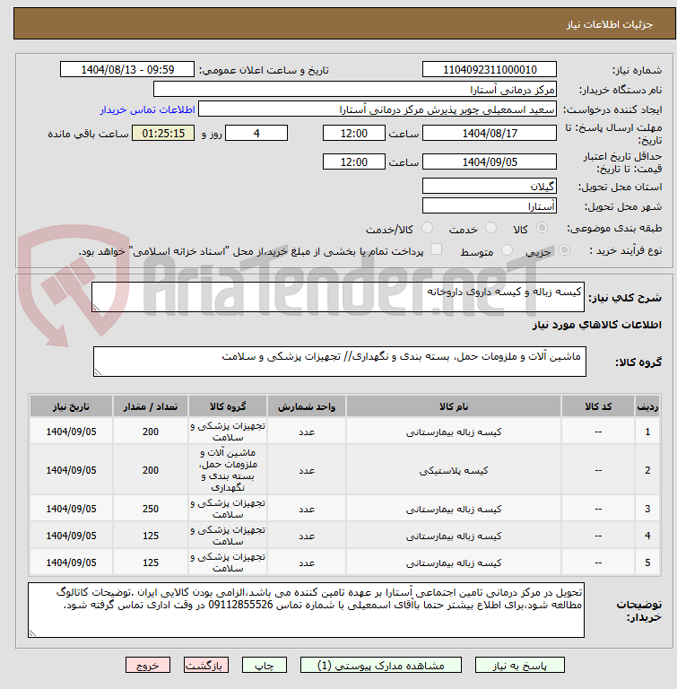 تصویر کوچک آگهی کیسه زباله و کیسه داروی داروخانه