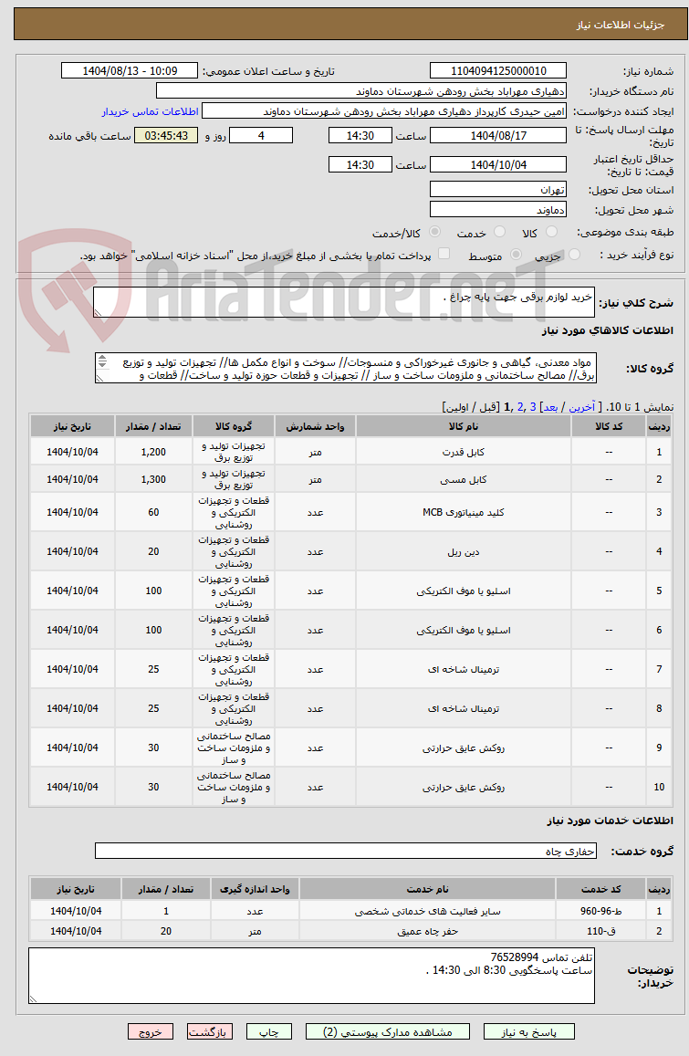 تصویر کوچک آگهی خرید لوازم برقی جهت پایه چراغ .