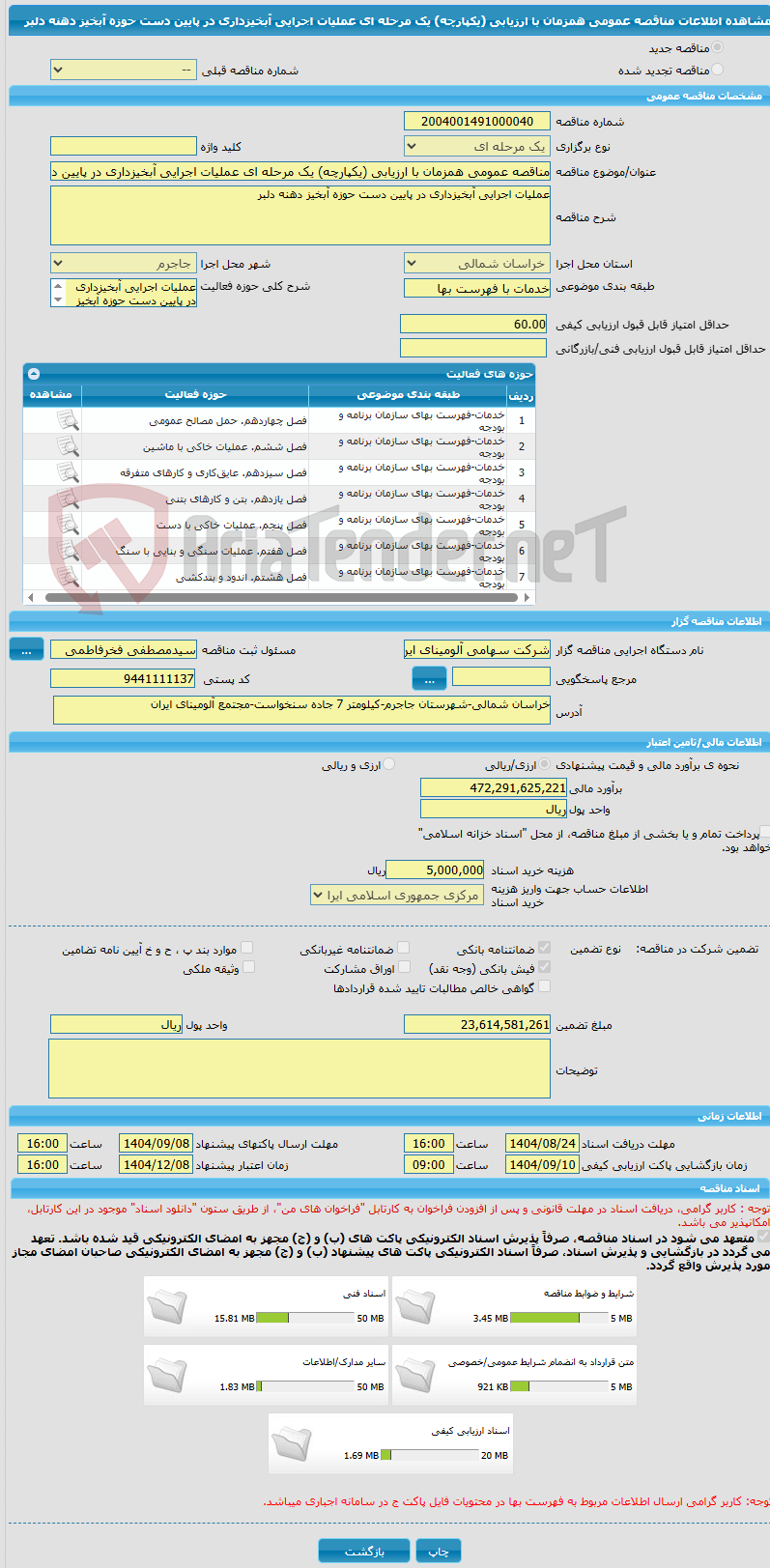 تصویر کوچک آگهی مناقصه عمومی همزمان با ارزیابی (یکپارچه) یک مرحله ای عملیات اجرایی آبخیزداری در پایین دست حوزه آبخیز دهنه دلبر