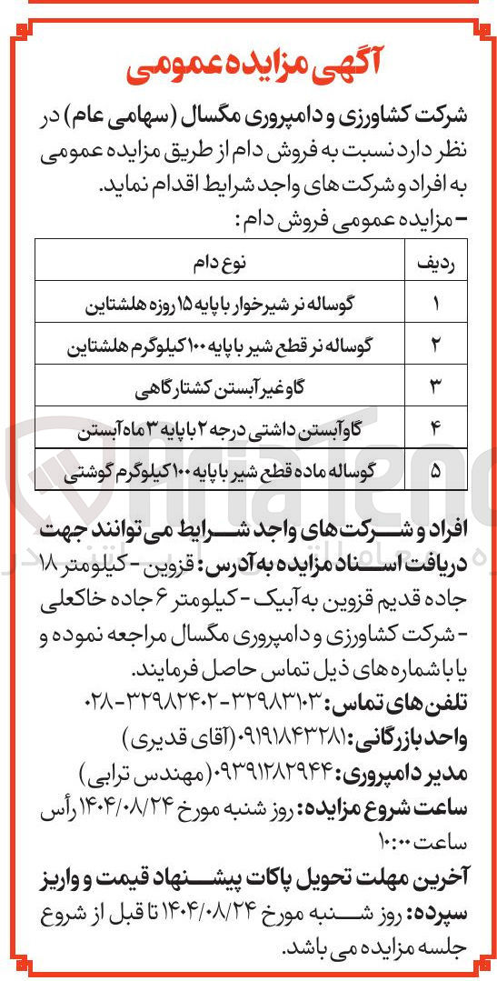 تصویر کوچک آگهی فروش دام