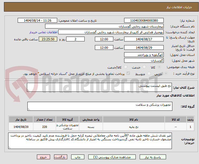 تصویر کوچک آگهی نخ طبق لیستت پیوستی