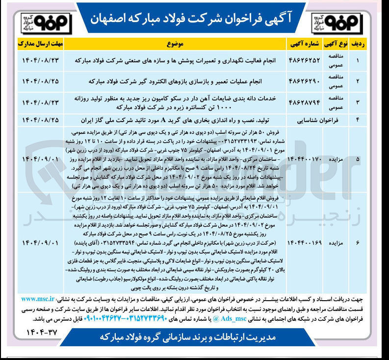 تصویر کوچک آگهی انجام عملیات تعمیر و بازسازی بازوهای الکترود گیر 