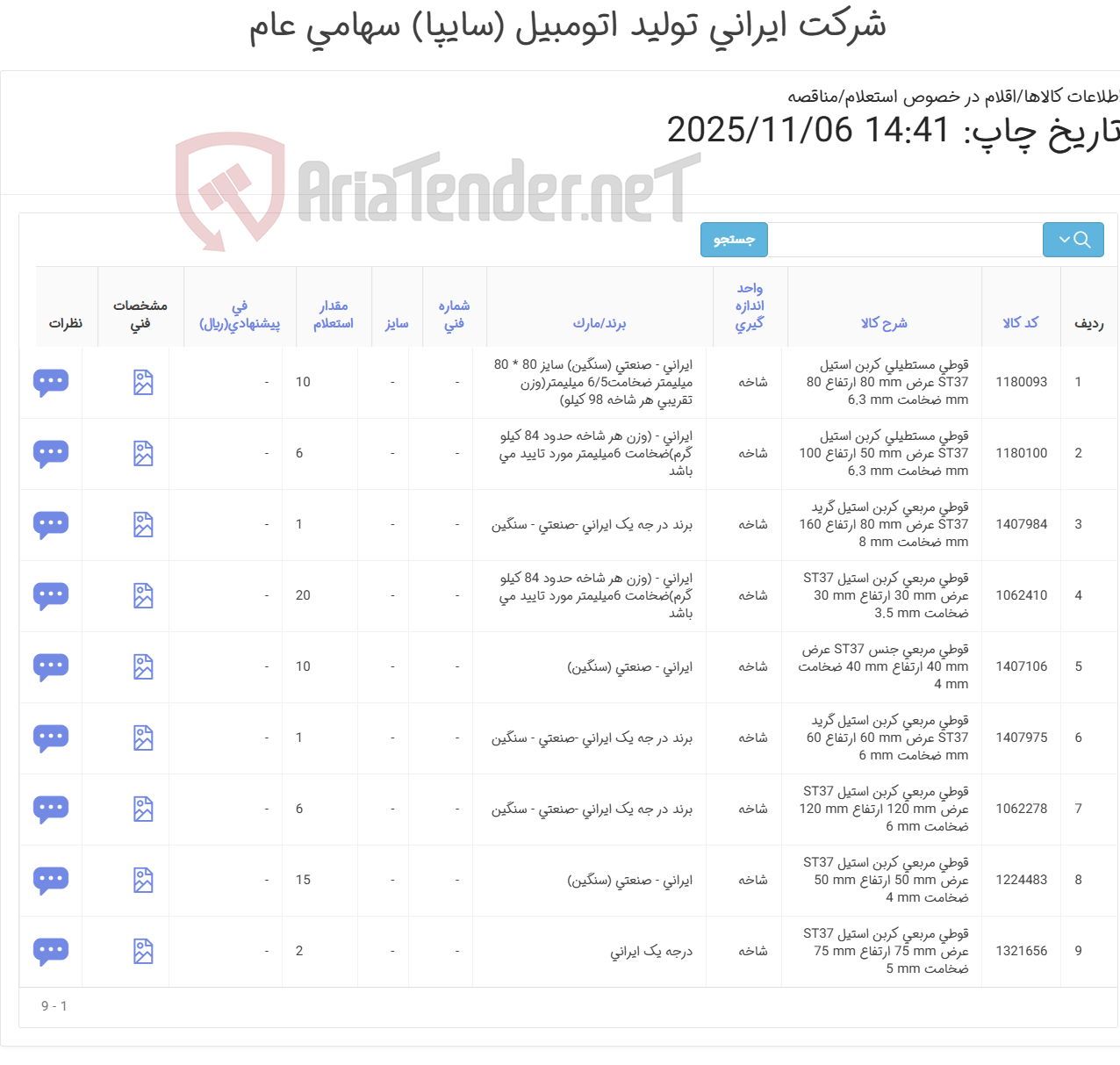 تصویر کوچک آگهی قوطی (مطابق مشخصات فنی )