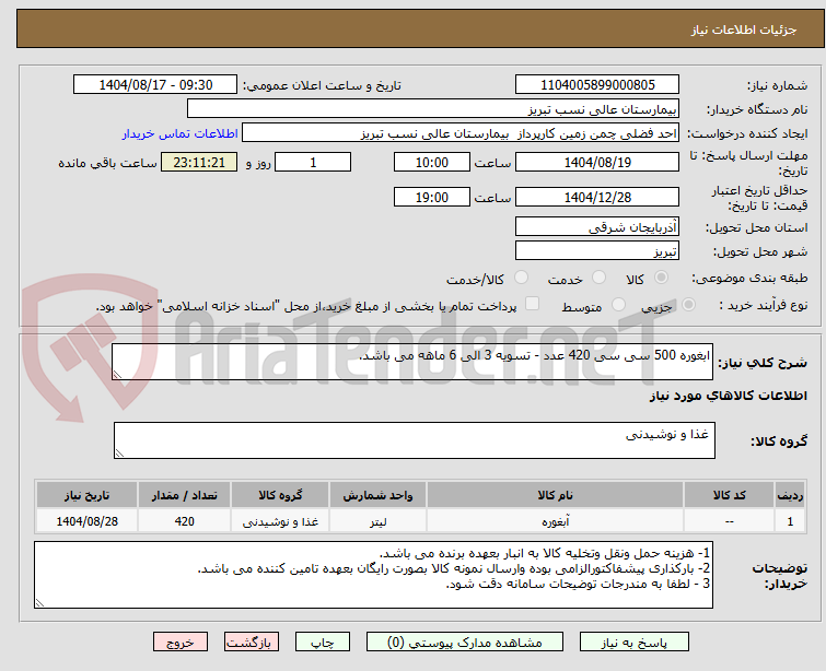 تصویر کوچک آگهی ابغوره 500 سی سی 420 عدد - تسویه 3 الی 6 ماهه می باشد. 