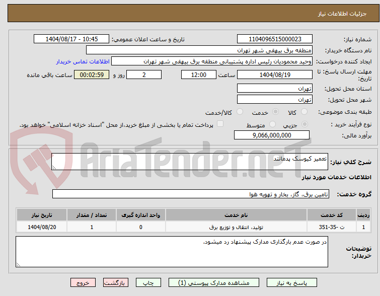 تصویر کوچک آگهی تعمیر کیوسک پدمانتد 