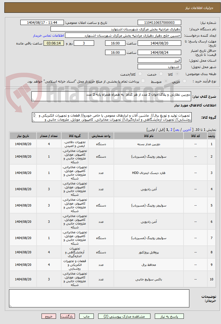 تصویر کوچک آگهی دوربین نظارتی و پلاک خوان 2 عدد از هر کدام  به همراه همراه پایه 2 عدد