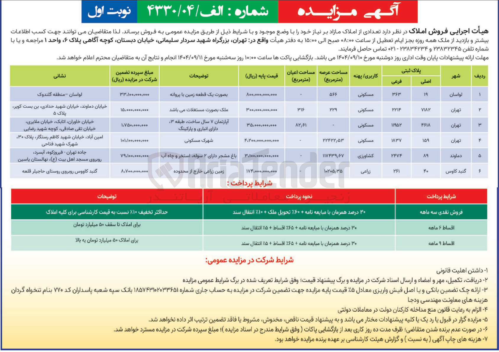 تصویر کوچک آگهی فروش املاک در 6 ردیف با کاربری مسکونی - کشاورزی - زراعی