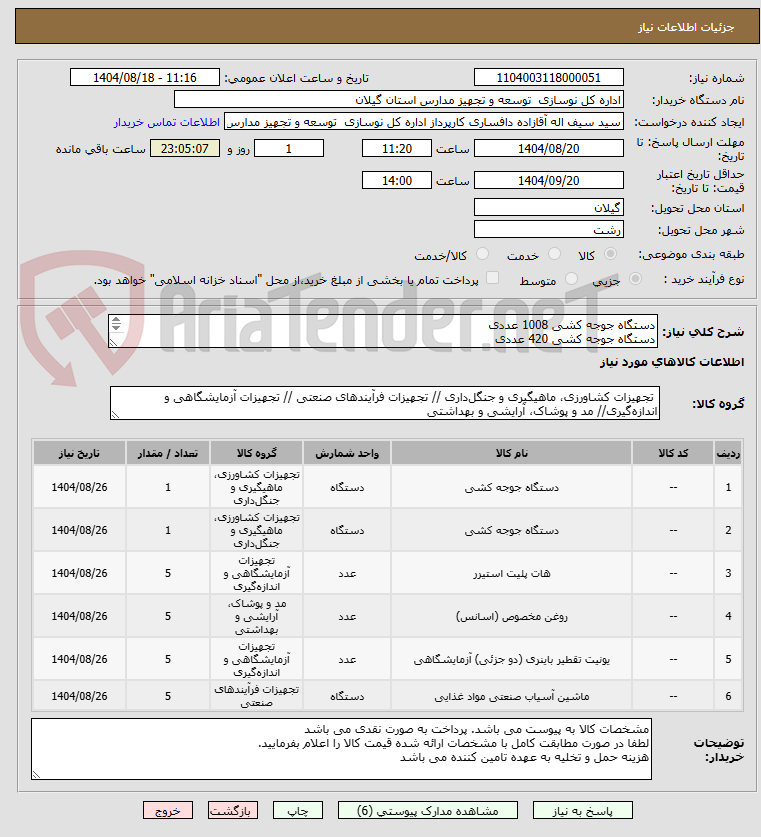 تصویر کوچک آگهی دستگاه جوجه کشی 1008 عددی
دستگاه جوجه کشی 420 عددی
هات پلیت
کلونجر
آب مقطر گیری
آسیاب صنعتی