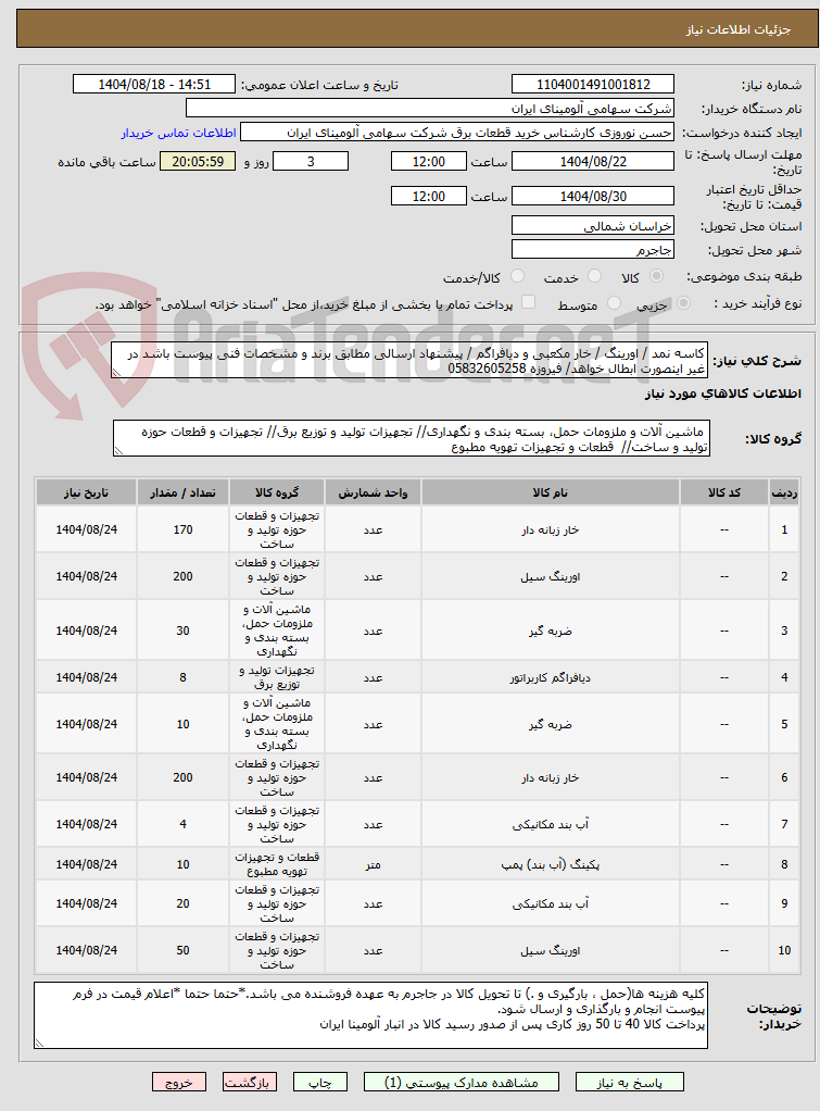 تصویر کوچک آگهی کاسه نمد / اورینگ / خار مکعبی و دیافراگم / پیشنهاد ارسالی مطابق برند و مشخصات فنی پیوست باشد در غیر اینصورت ابطال خواهد/ فیروزه 05832605258