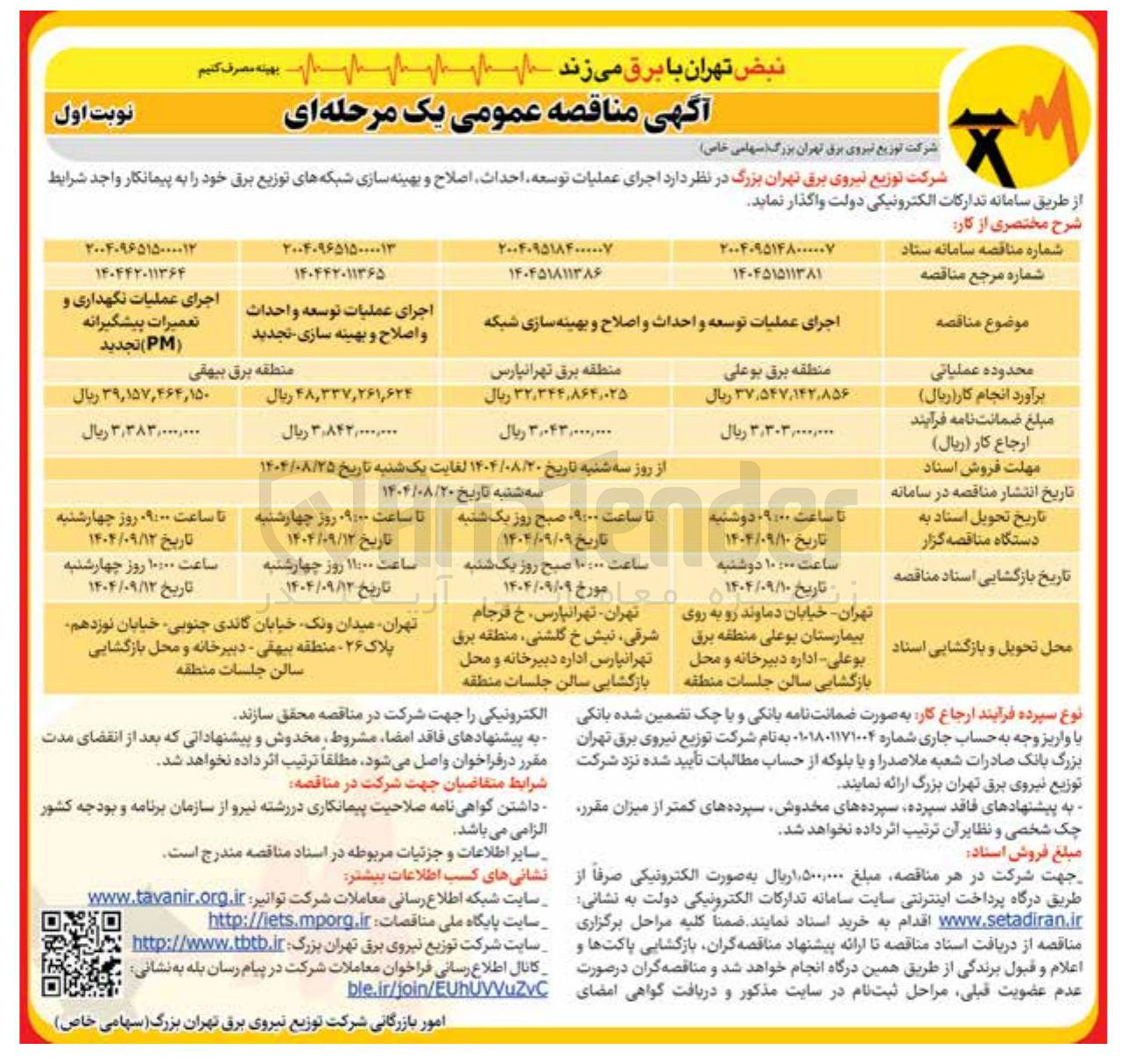 تصویر کوچک آگهی اجرای عملیات نگهداری و تعمیرات پیشگیرانه ( PM )