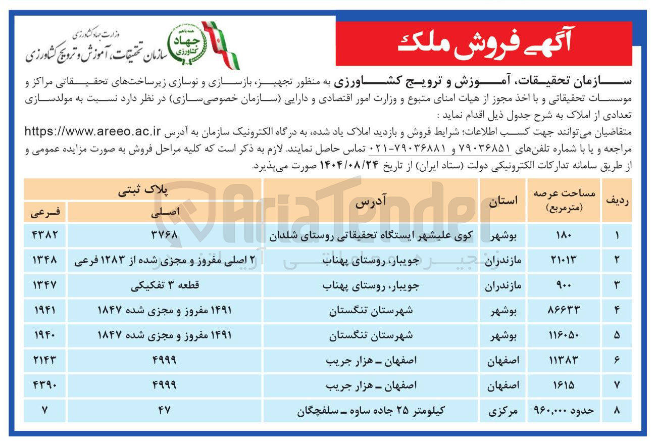 تصویر کوچک آگهی تجهیز بازسازی و نوسازی زیرساختهای تحقیقاتی