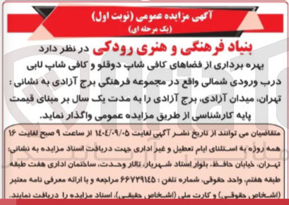 تصویر کوچک آگهی  بهره برداری از فضاهای کافی شاپ