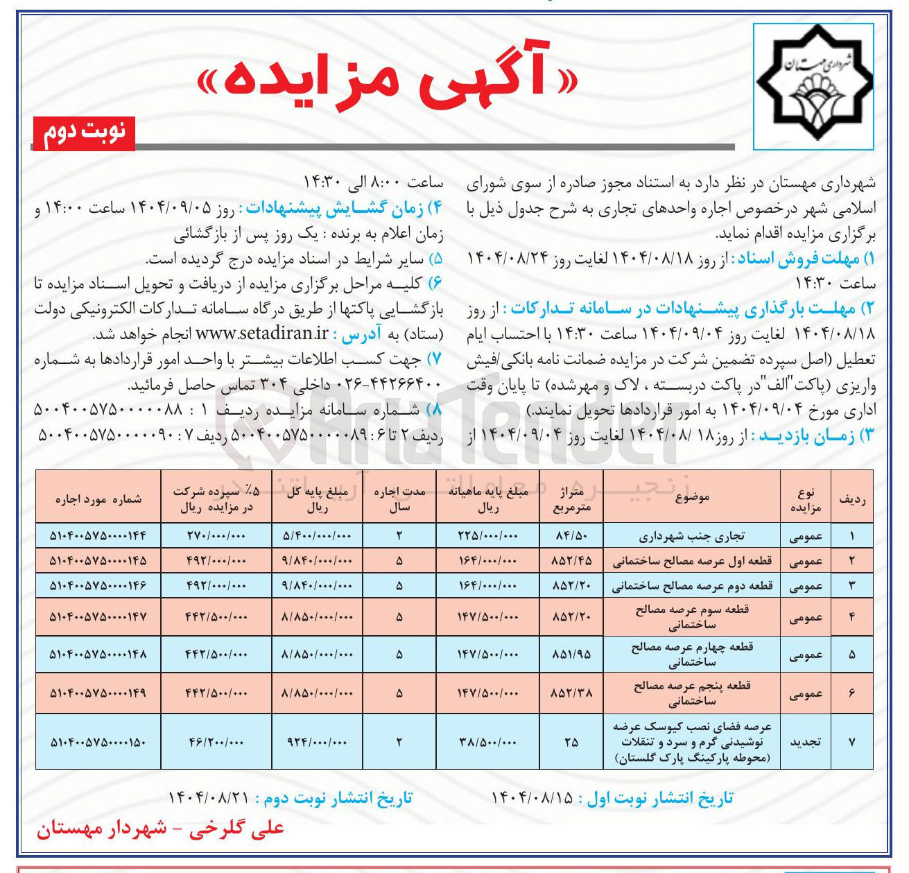 تصویر کوچک آگهی اجاره واحدهای تجاری