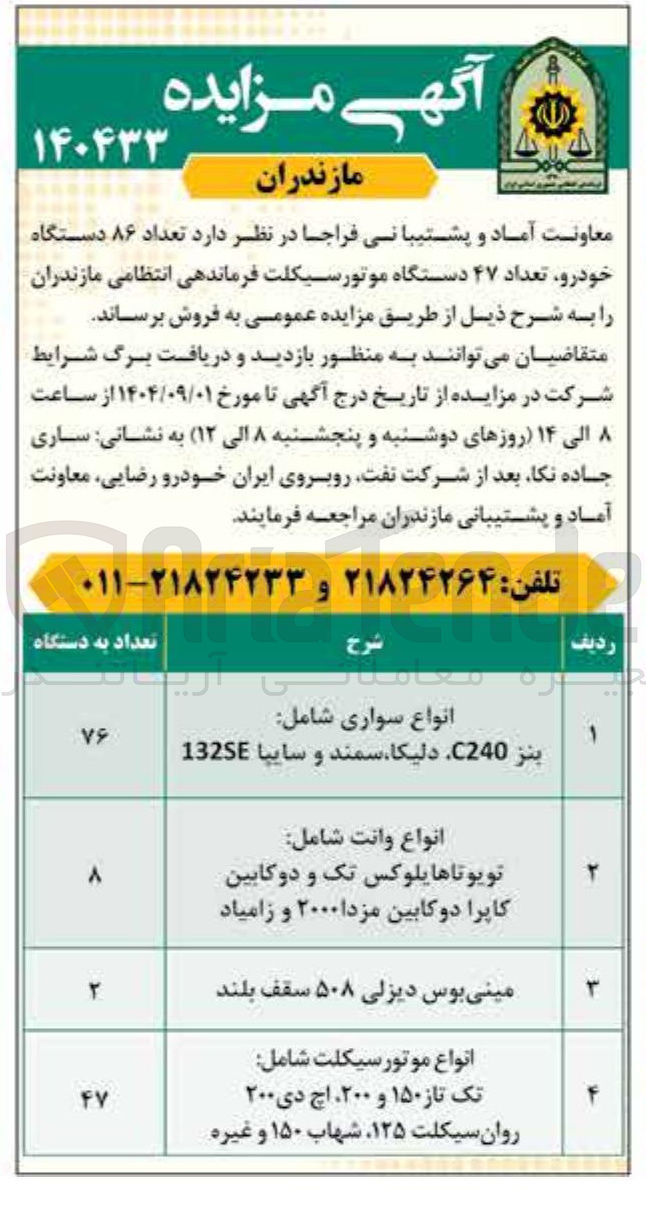 تصویر کوچک آگهی انواع سواری شامل بنز C240 دلیکا ، سمند و سایپا 132SE 
