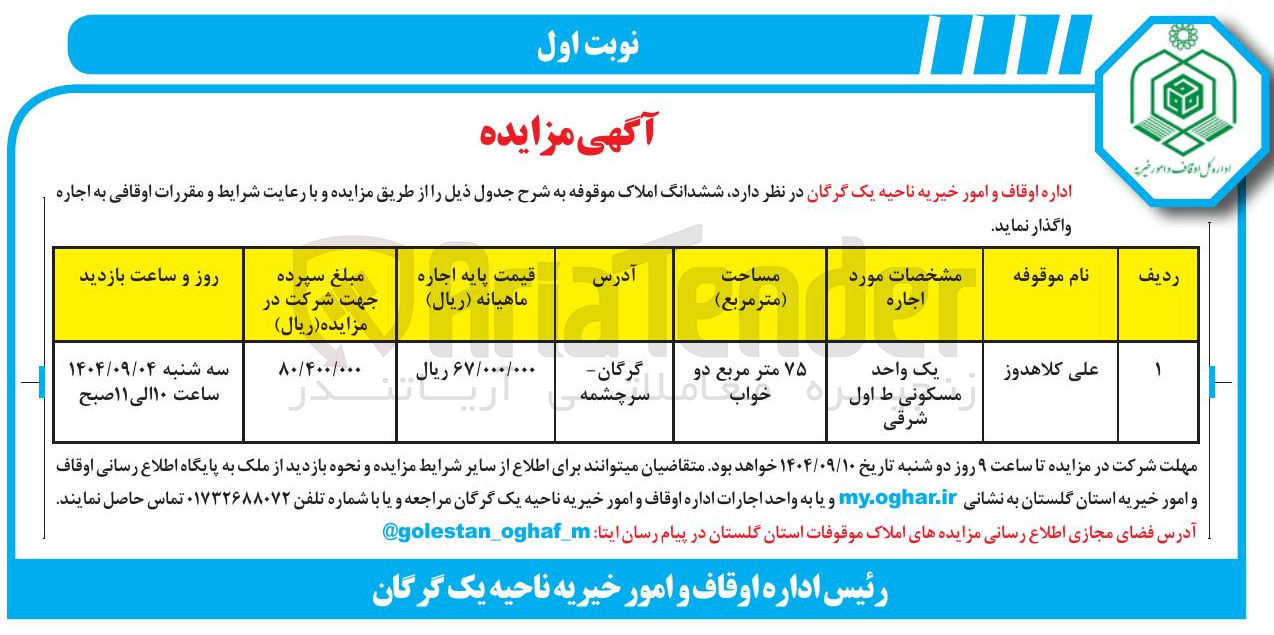 تصویر کوچک آگهی اجاره یک واحد مسکونی