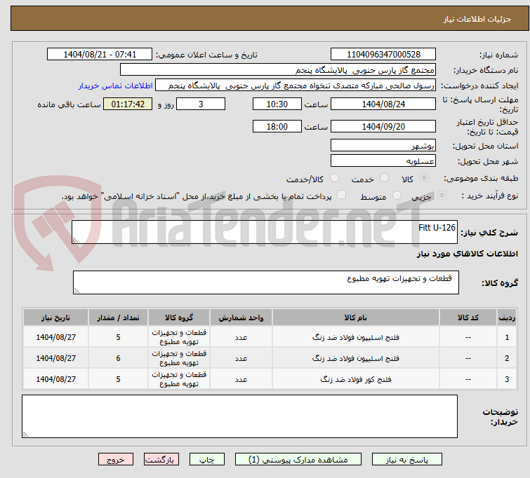 تصویر کوچک آگهی Fitt U-126