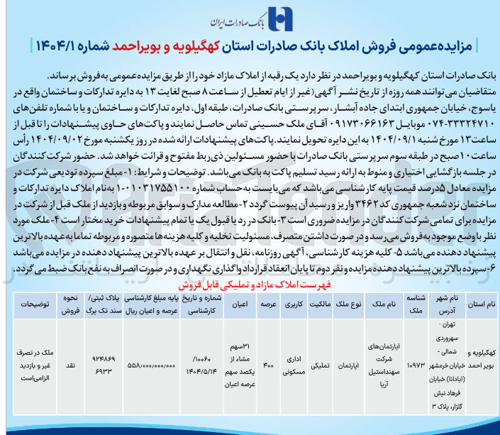 تصویر کوچک آگهی  فروش املاک 