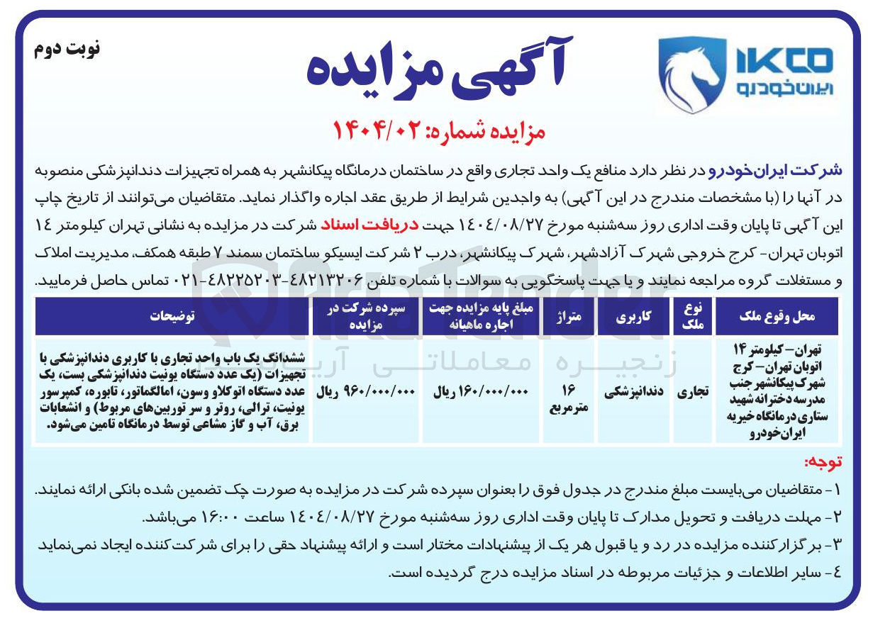 تصویر کوچک آگهی یک واحد تجاری