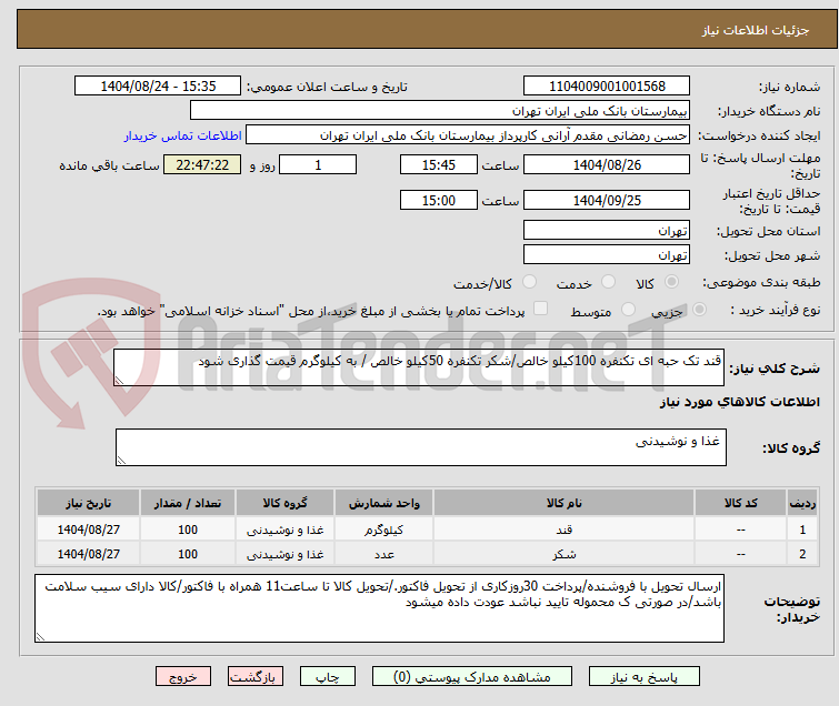 تصویر کوچک آگهی قند تک حبه ای تکنفره 100کیلو خالص/شکر تکنفره 50کیلو خالص / به کیلوگرم قیمت گذاری شود