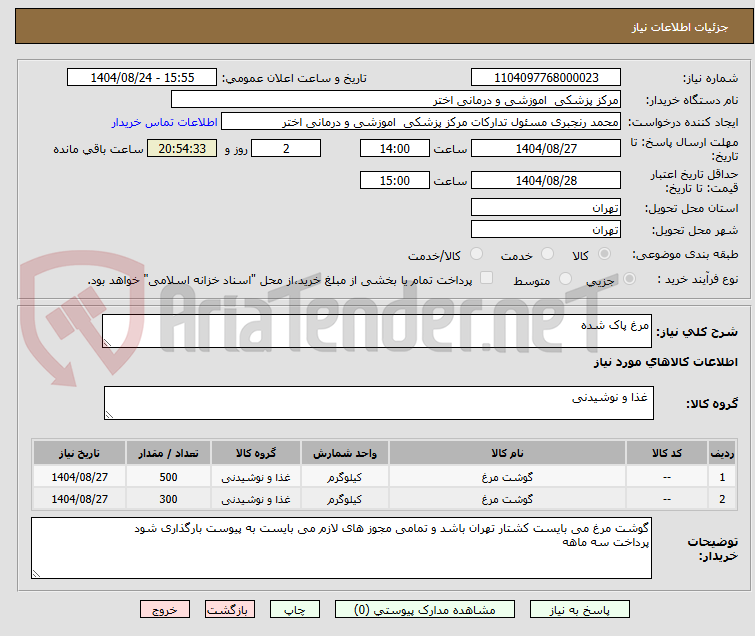 تصویر کوچک آگهی مرغ پاک شده