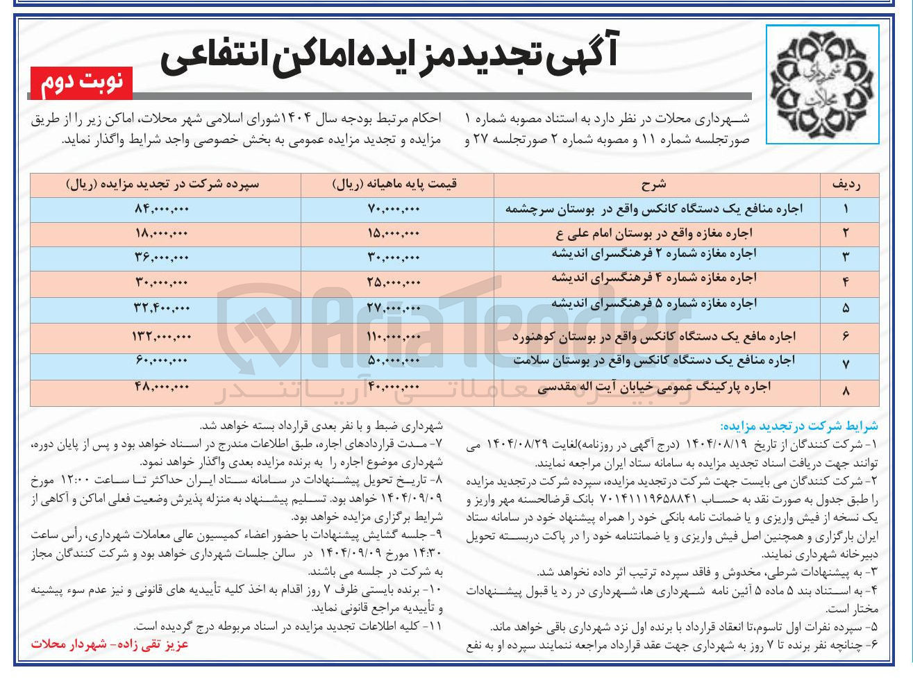 تصویر کوچک آگهی اجاره اماکن شامل کانکس - مغازه - پارکینگ عمومی 