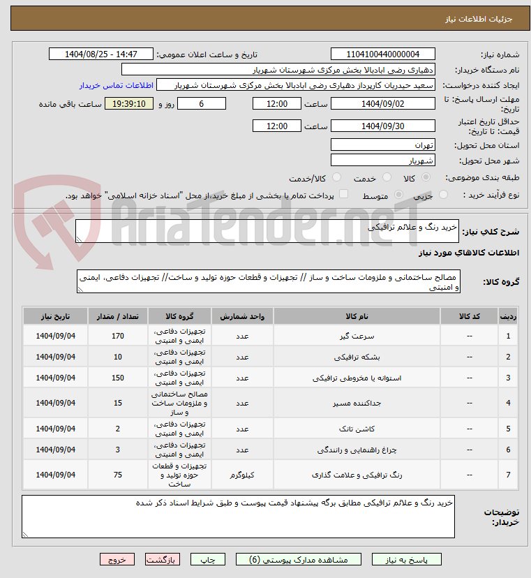تصویر کوچک آگهی خرید رنگ و علائم ترافیکی