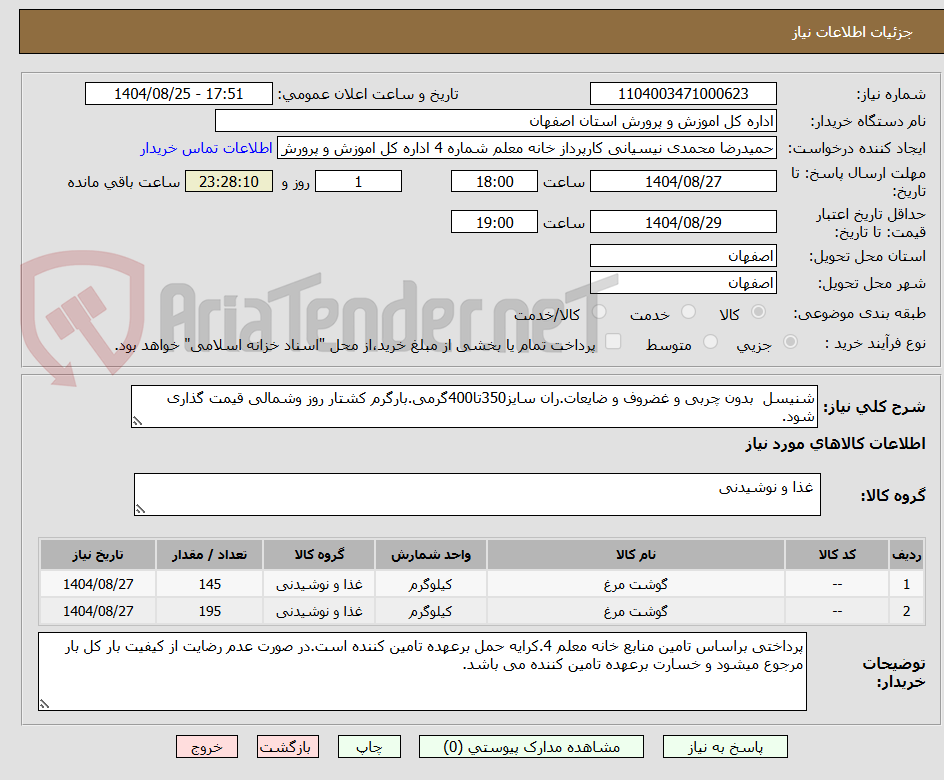 تصویر کوچک آگهی شنیسل بدون چربی و غضروف و ضایعات.ران سایز350تا400گرمی.بارگرم کشتار روز وشمالی قیمت گذاری شود.