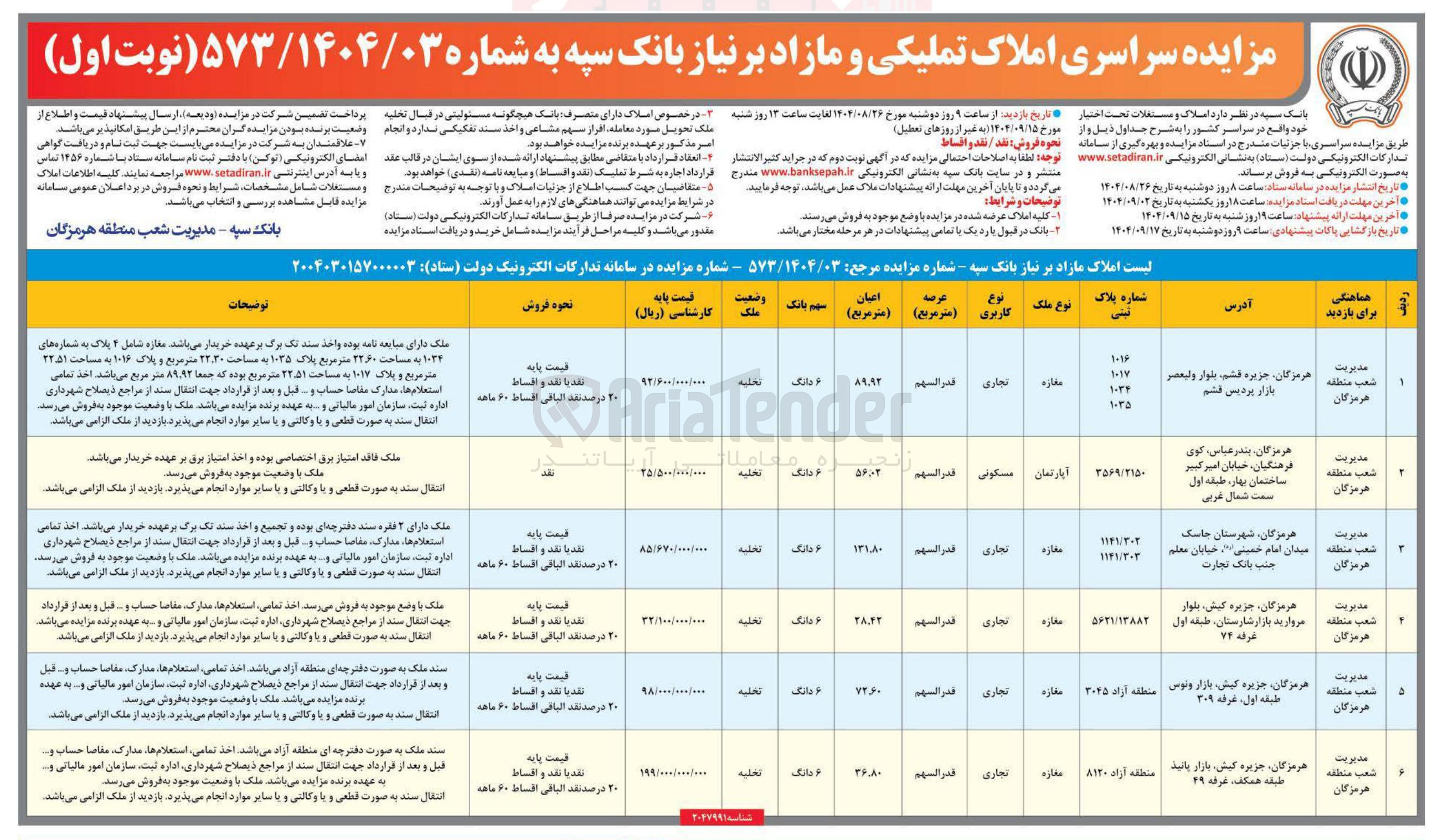 تصویر کوچک آگهی فروش املاک در 6 ردیف با کاربری تجاری - مسکونی