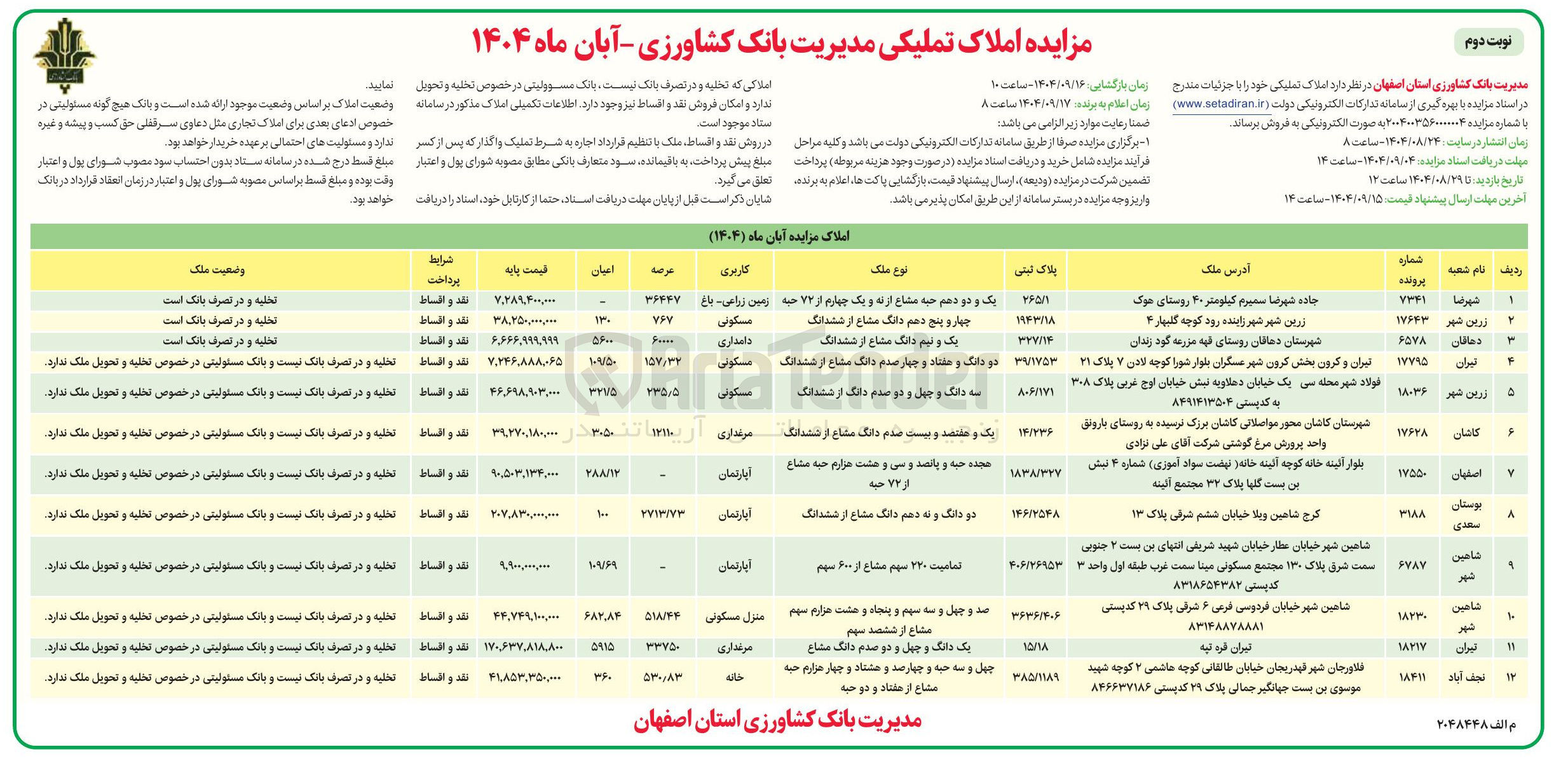 تصویر کوچک آگهی فروش املاک در 12 ردیف با کاربری مسکونی - زاعی - دامداری - مرغداری