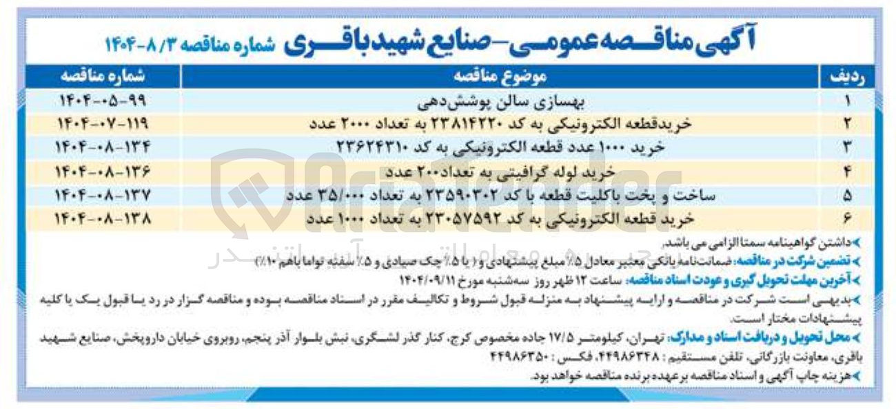 تصویر کوچک آگهی خرید ۱۰۰۰ عدد قطعه الکترونیکی به کد ۲۳۶۲۴۳۱۰ 

