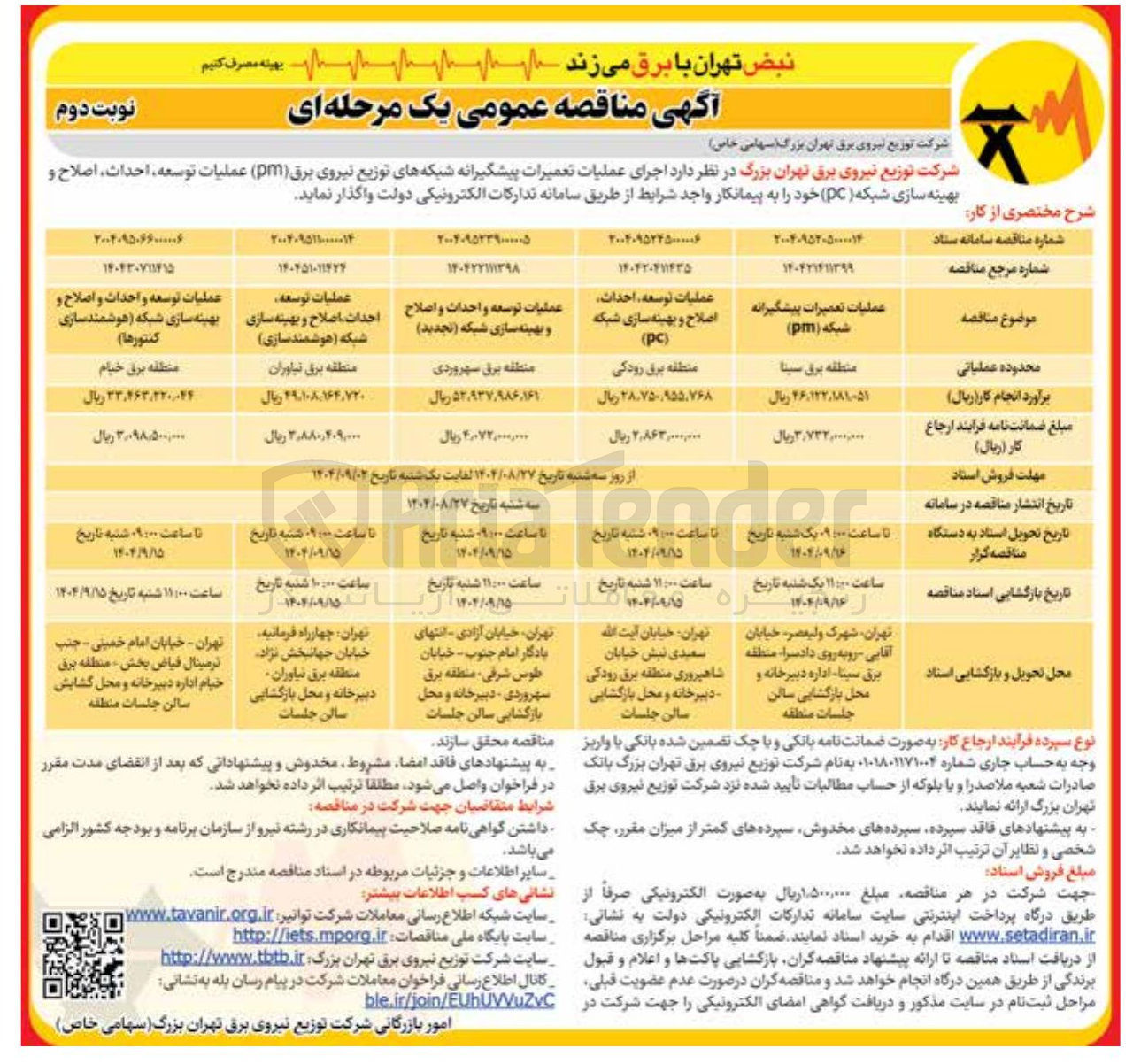 تصویر کوچک آگهی عملیات تعمیرات پیشگیرانه شبکه ( pm ) 