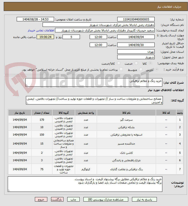 تصویر کوچک آگهی خرید رنگ و علائم ترافیکی