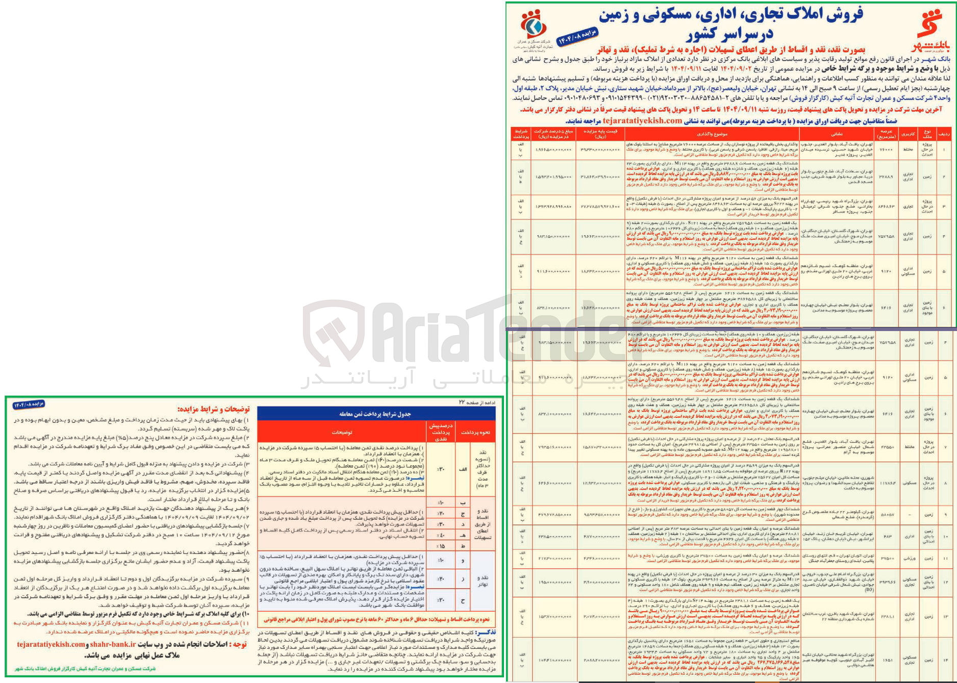 تصویر کوچک آگهی فروش املاک تجاری اداری مسکونی و زمین