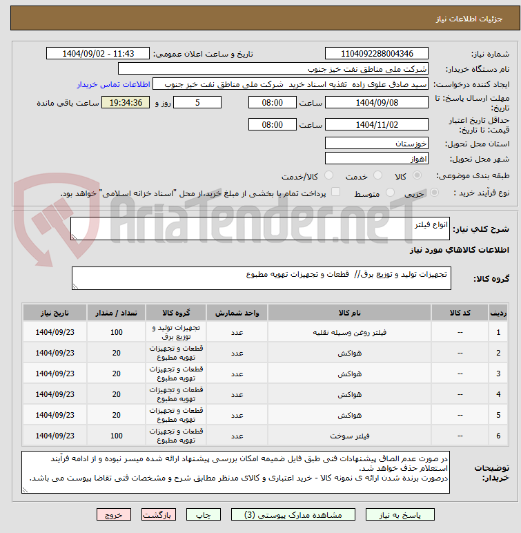 تصویر کوچک آگهی انواع فیلتر