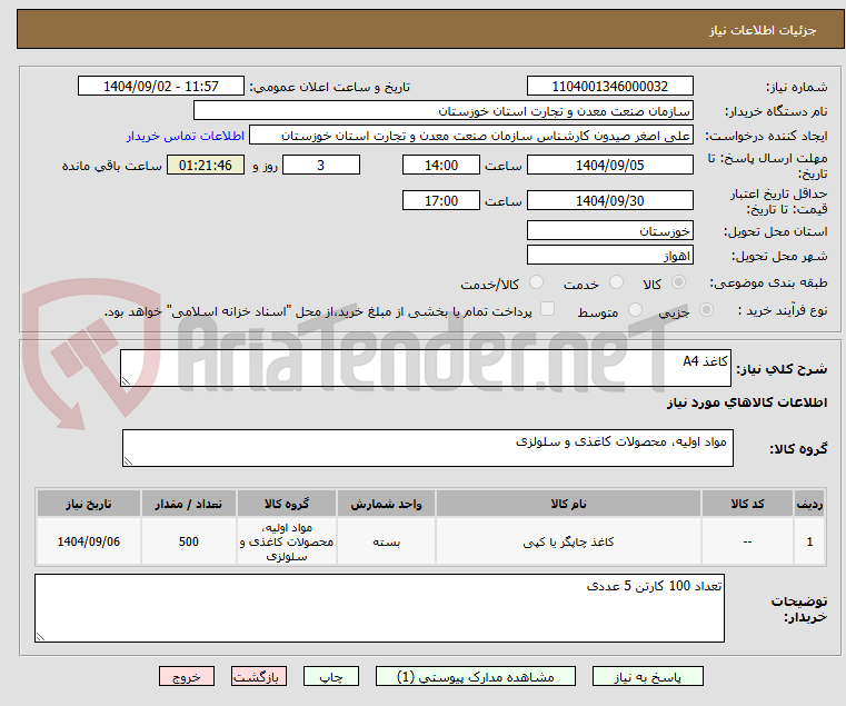 تصویر کوچک آگهی کاغذ A4