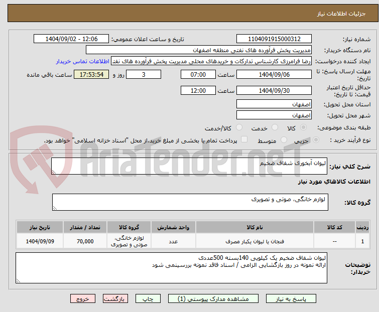 لیوان آبخوری شفاف ضخیم