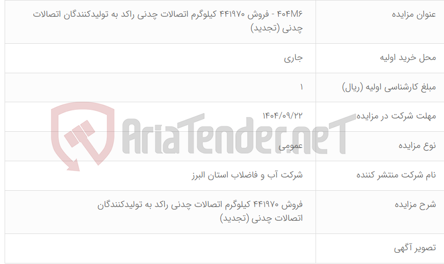 تصویر کوچک آگهی 404M6 - فروش 441970 کیلوگرم اتصالات چدنی راکد به تولیدکنندگان اتصالات چدنی (تجدید)