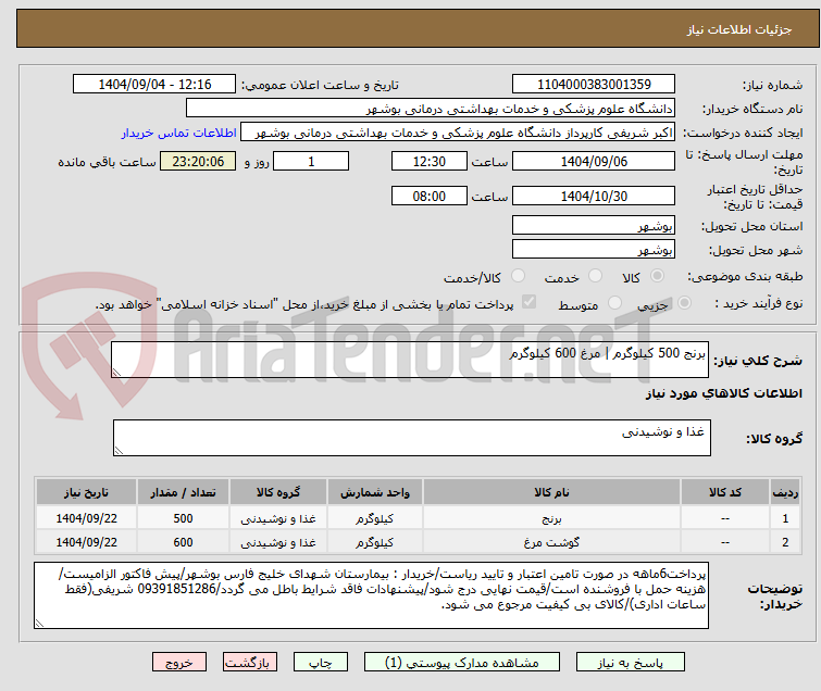 تصویر کوچک آگهی برنج 500 کیلوگرم | مرغ 600 کیلوگرم