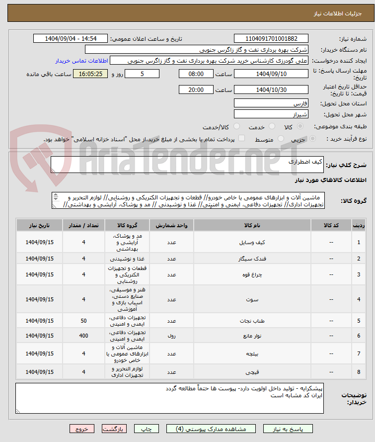 تصویر کوچک آگهی کیف اضطراری