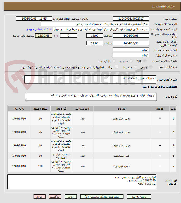 تجهیزات دوربین تحت شبکه