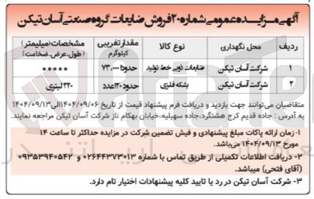 تصویر کوچک آگهی طابعات ذوبی خط تولید