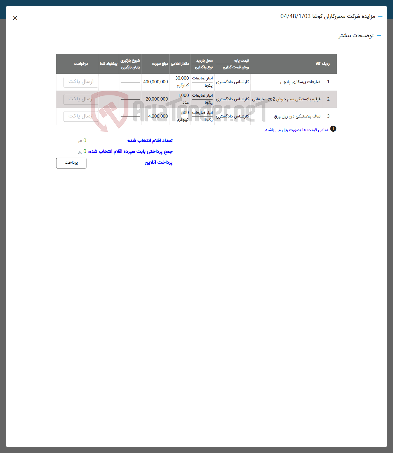 تصویر کوچک آگهی فروش ضایعات پرسکاری پانچی -  قرقره پلاستیکی سیم جوش co2 - لفاف پلاستیکی دور رول ورق